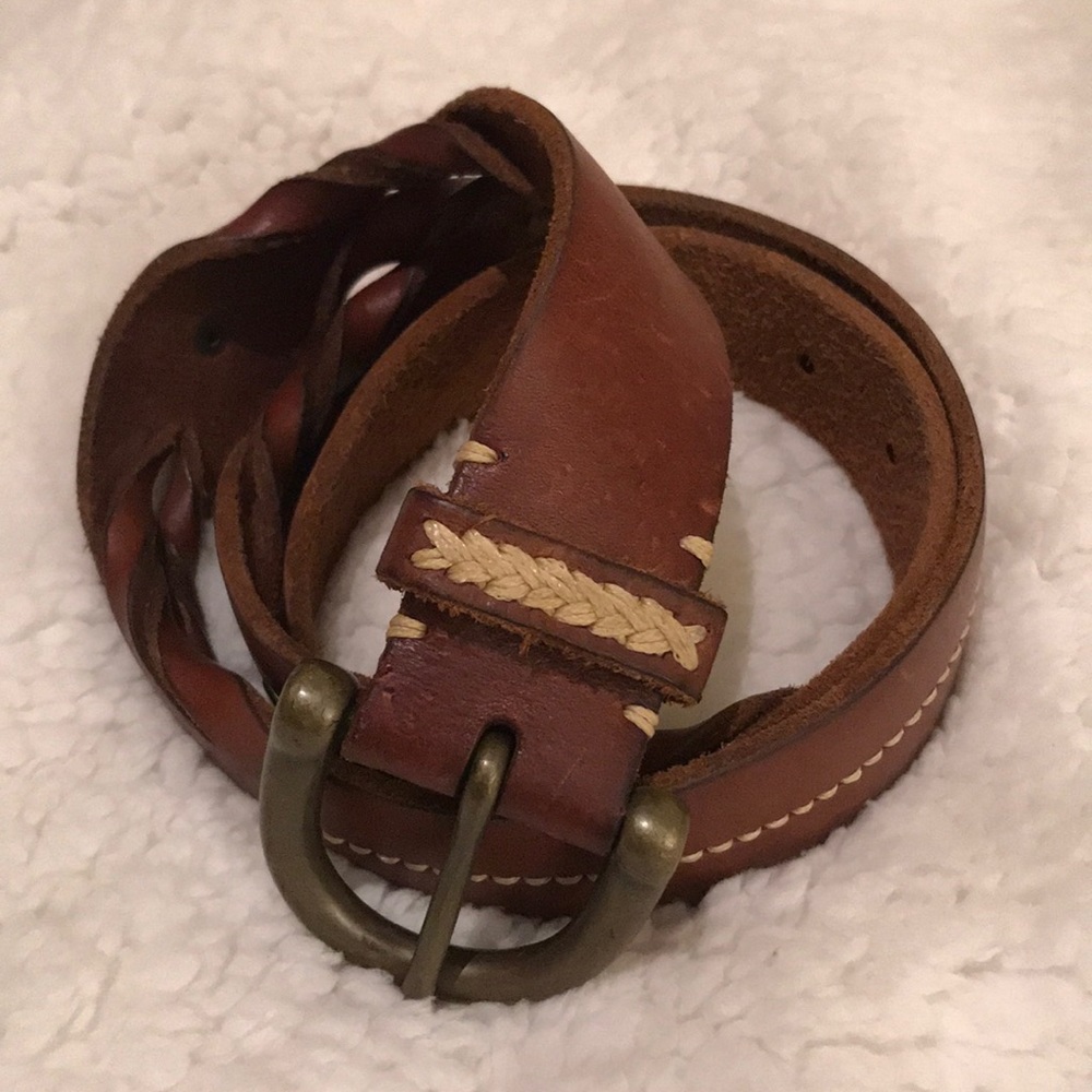 Brown leather belt